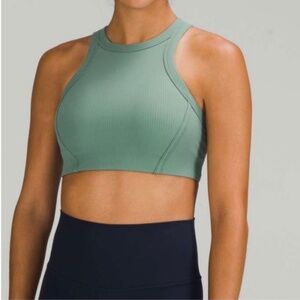 Lululemon Nulu ribbed high neck sports bra tidewater teal